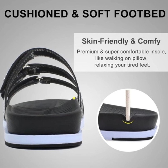 KuaiLu Womens Orthotic Slides Comfort Plantar Fasciitis Arch Support San… - Picture 3 of 10